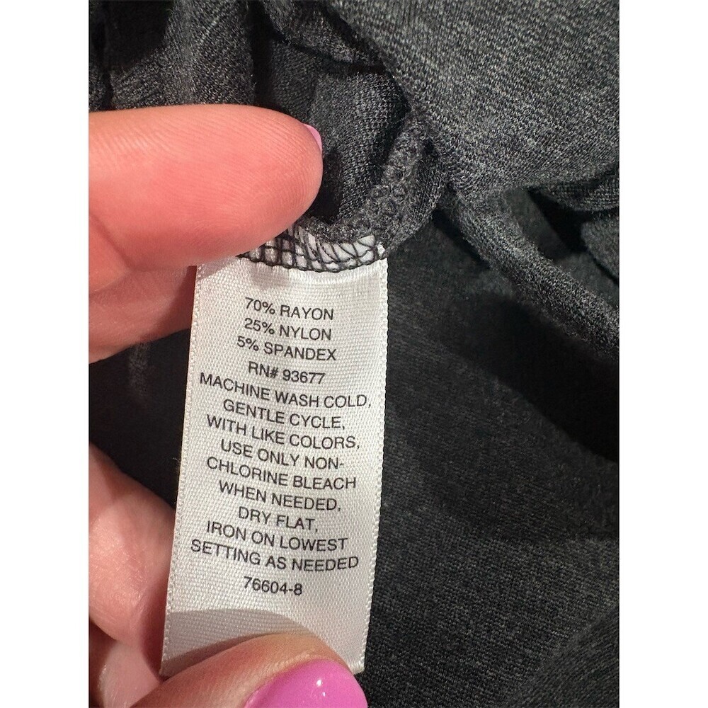 Liz Claiborne Alexis Pants Womens Size L Gray Pull-On Stretch Straight Leg - Picture 9 of 9